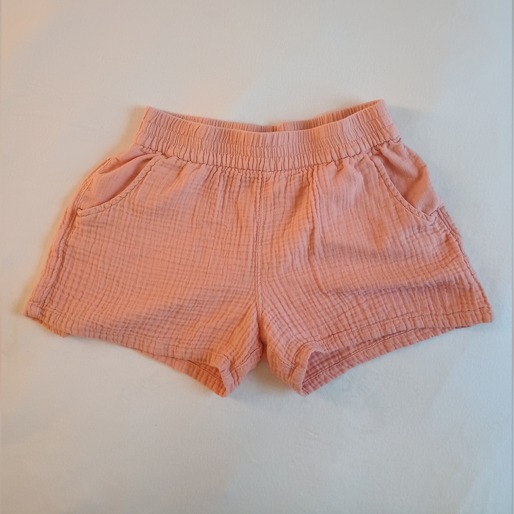 Cat & Jack Coral Pink 100% Cotton Kids Elastic Shorts SZ L 10/11